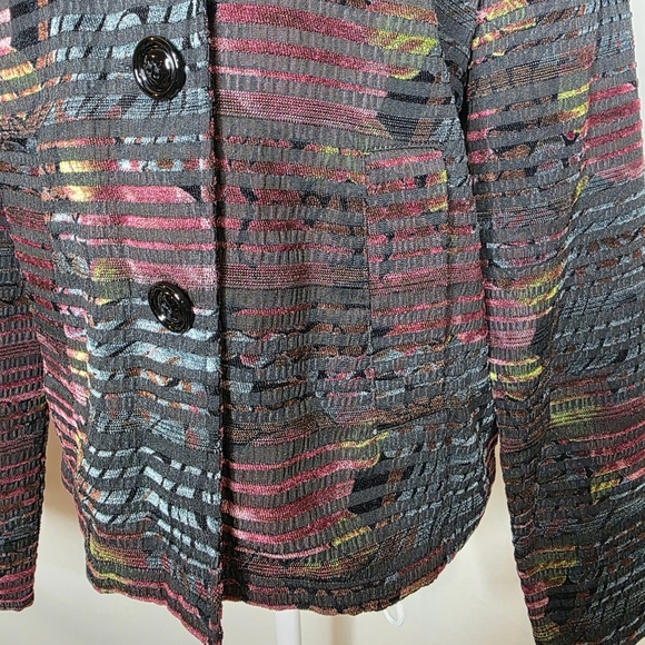 Christopher And Banks Red Black Jacket Boho Carpet 90s Jacket Size Small - Picture 3 of 7